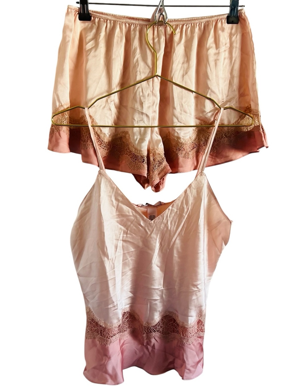 Victoria Secret Lace-Trim Camisole & Short Sleep Set - Blush Pink